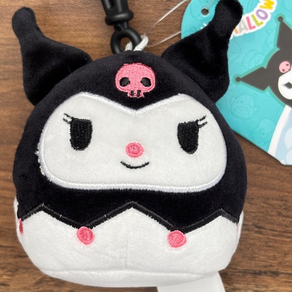 NWT SQUISHMALLOWS Sanrio Hello Kitty Plush 3.5" KUROMI Clip On Key Chain Bag NEW - Picture 2 of 11